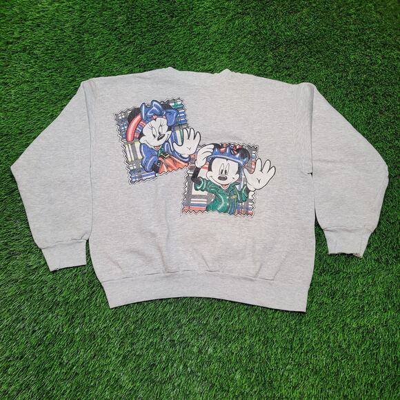 VTG 90s Mickey Unlimited Sweatshirt Boxy Cropped Fit Disney Mens Large Baggy - Picture 1 of 6